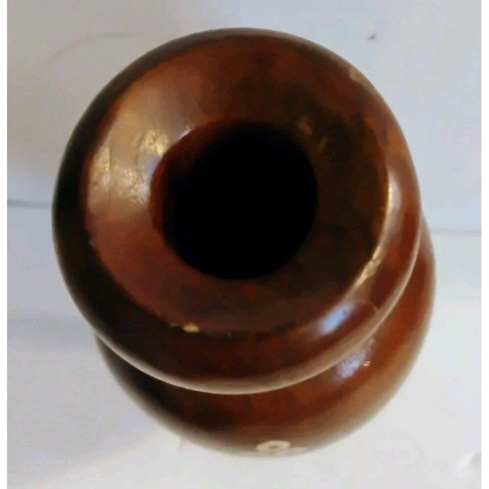 Vintage Hand Carved Wood Vase 8